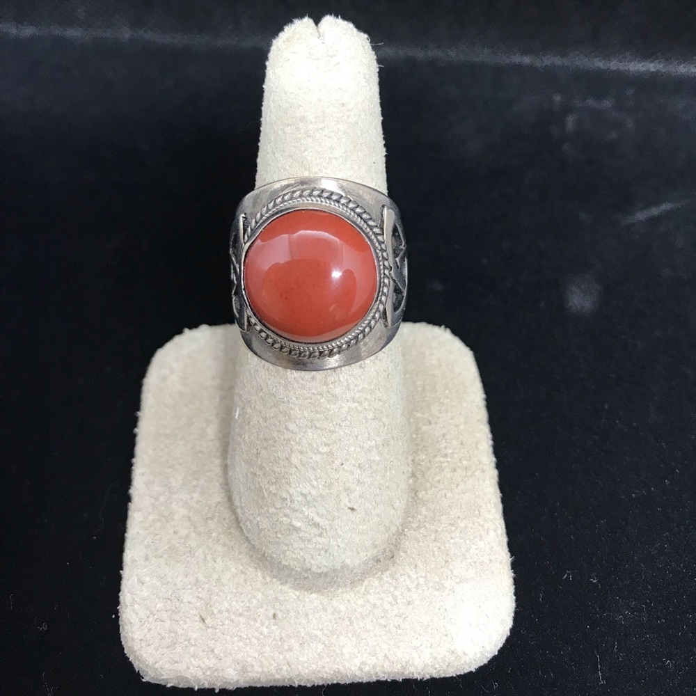 Sterling silver ring with Carnelian stone. size 9